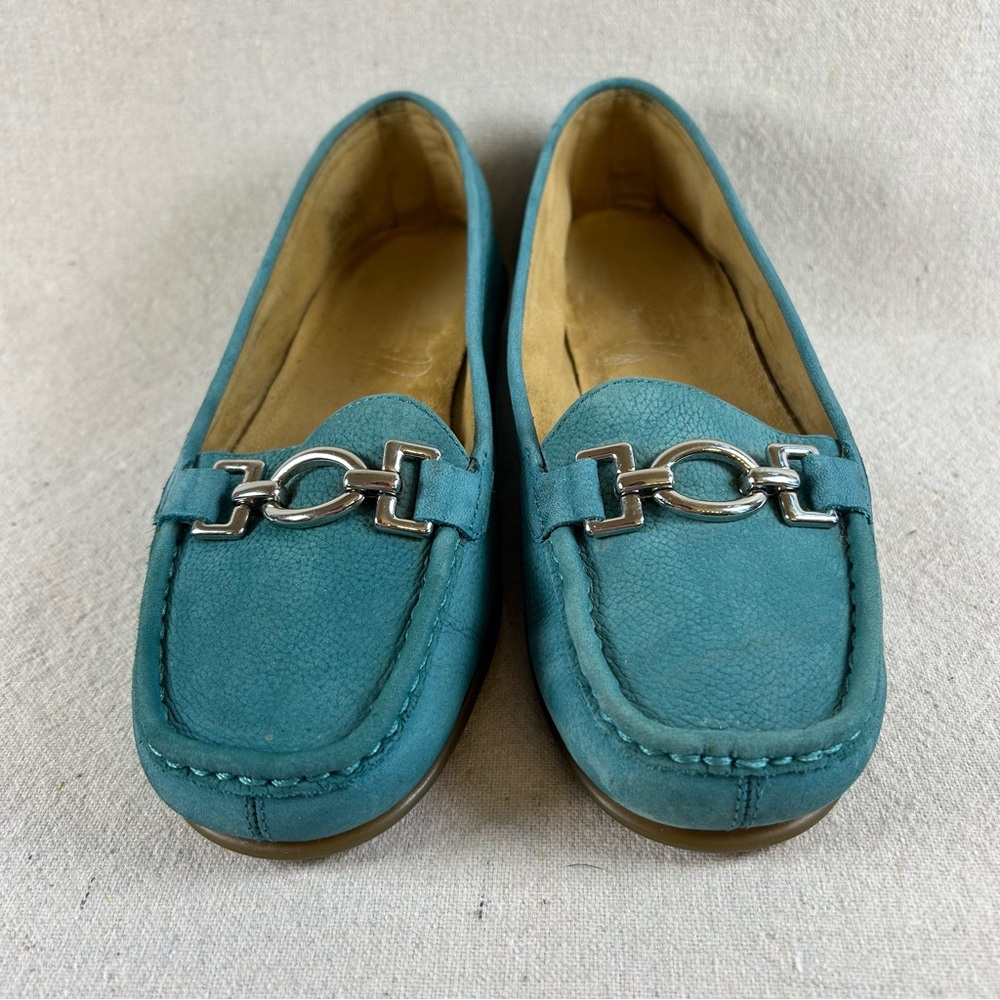 Aerosoles Women’s 7.5 Teal Leather Loafer - Picture 5 of 11